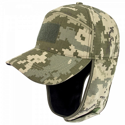 Кепка Expert ® тактическая зимняя с ушками и пропиткой 58 пиксель