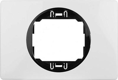 Рамка одноместная Aling-Conel EON горизонтальная бело-черный E6803.0E