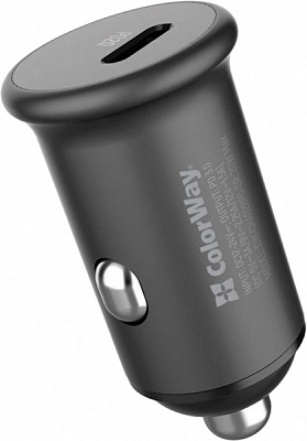 Автомобильное зарядное устройство ColorWay 1 USB Power Delivery Port USB Type-C (20 W) 