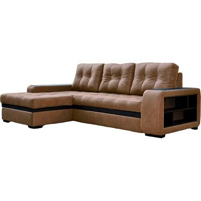 Диван угловой Портленд Vаvilon 03 левый 2550x1700x820 мм коричневый 