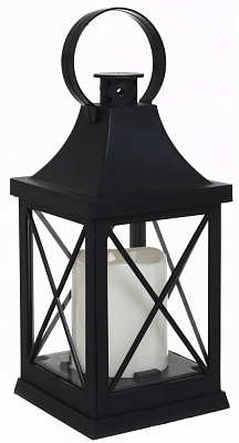 Свеча -фонарь LED черный 21х10х10 см пластиковый Pako-If