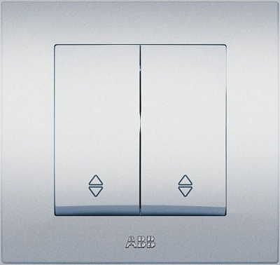 Вимикач прохідний двоклавішний ABB Cosmo без підсвітки 10 А сірий металік 619-011000-211