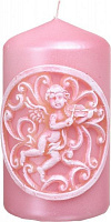 Свічка декоративна Амур, d=7 см, h=12 см, рожева Pako-If