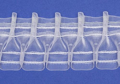 Тесьма Tosca 40006/70 прозрачная полувафелька 1:2,5 2 ряда петель Bandex