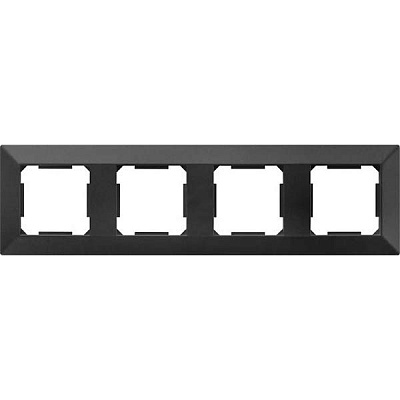 Рамка четырехместная HausMark Alta универсальная черный SNG-FRP.SQ20G4-BK