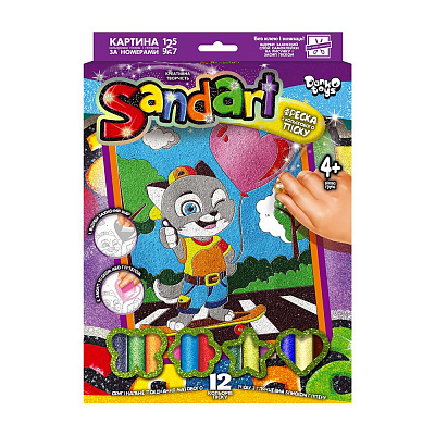 Набір для творчості Danko Toys Фреска з піску Sand Art №5 Кошеня з кулькою SA-02-05U