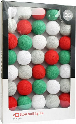 Электрогирлянда Котоновые шарики CHRISTMAS лампа накаливания 35 ламп