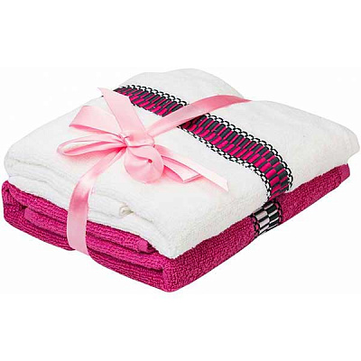 Набор полотенец Leon розовый/белый 2 шт