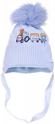 Шапочка детская для мальчика Kraft+ р.44-46 серо-голубой 2264 