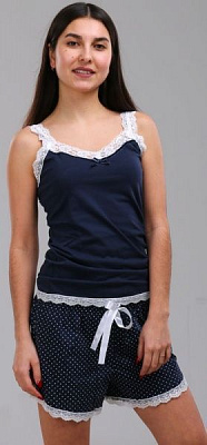 Костюм домашній жіночий La Nuit Home Dots р. M темно-синій