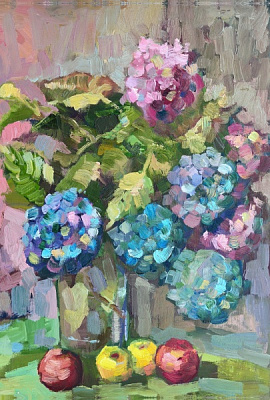 Репродукция Букет гортензии 50x70 см Арт Фемелі 