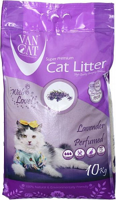 Наполнитель для кошачьего туалета VanCat Lavender 10 кг 55449
