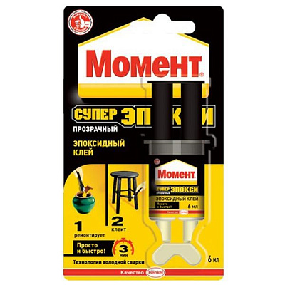 Клей епоксидний Момент Супер Епоксі з дозадотором 6 мл