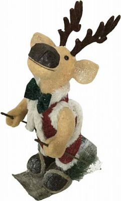 Декорація новорічна Лось на лижах 40 см EPI-F417A210/11-7