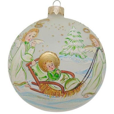 Куля новорічна d100,Ангелочки 9403/4647/4