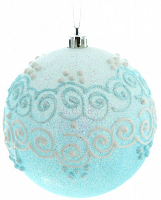 Шар новогодний Магия 100 мм голубой 5516