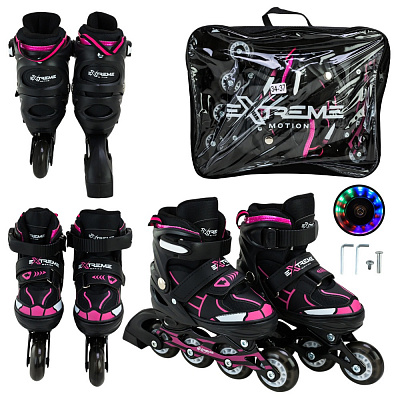 Роликовые коньки Shantou Extreme Motion M RL25428 р. 34-37 черный