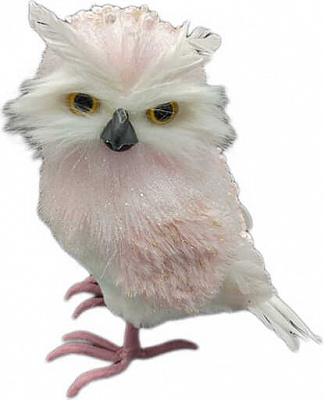 Декорация новогодняя New Star сова светло-розовый 19 см 