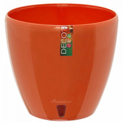 Вазон пластиковый Santino Deco Twin круглый 5,8 л морковный 
