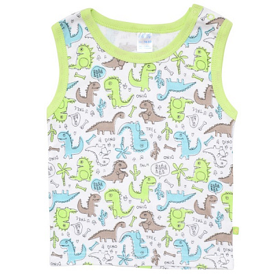 Майка детская для мальчиковдетские Minikin Dino р.104 салатовый 1990503104 