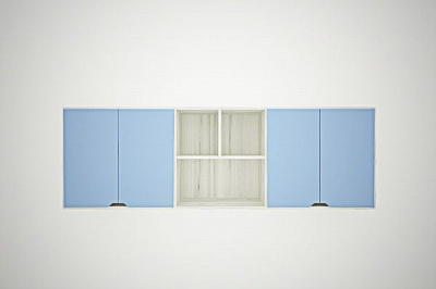 Полка для книг Lion Тетрис дуб крафт/скай 2036x302 мм 