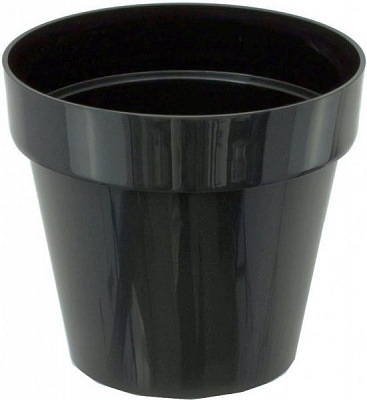 Горшок пластиковый Prosperplast Cube shine круглый 2,2л антрацит (77951-433) 