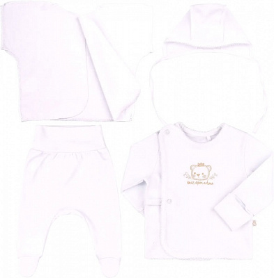 Комплект для новорожденных Bembi КП222 белый с розовым р.56 5222001130.130 