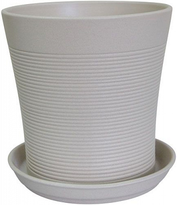 Горшок керамический Ориана-Запорожкерамика Вуаль резной крошка круглый 2,3л бежевый (071-0-043) 