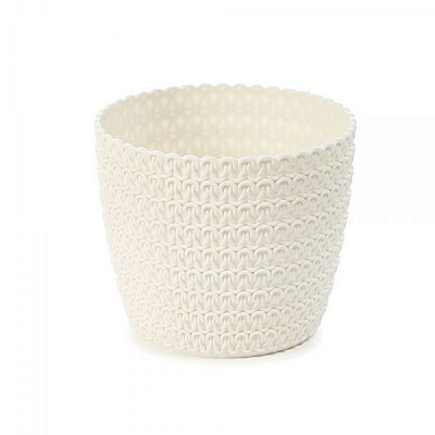 Горщик пластиковий Ламела Магнолія Джерсі 360 круглий 4,1 л кремовий