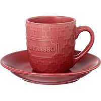 Чашка керамическая с блюдцем Strong Espresso красная 105 мл