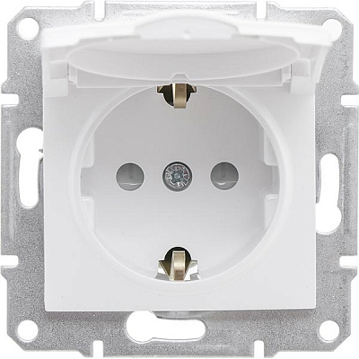 Розетка із заземленням Schneider Electric Sedna 16 А 250 В з кришкою білий SDN3100121