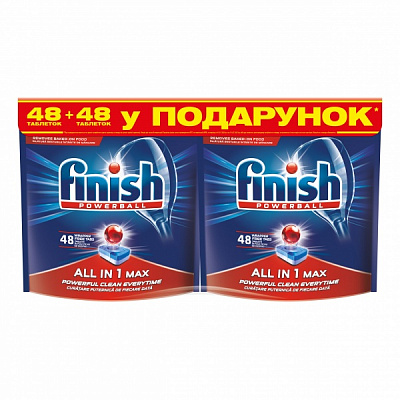 Таблетки для ПММ Finish All in One Блеск и Защита 96 шт.