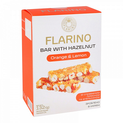 Батончики Flarino з фундуком апельсином та лимоном 132 г