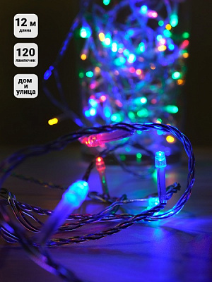 Электрогирлянда линейная SHLigts Нить (LD120-M-E) встроенный светодиод (LED) 120 ламп 12 м 