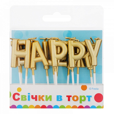 Свічки для торта Літери Металік Ві та Ві 13 шт.