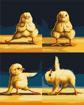 Картина по номерам Цыплята йоги 2©Lucia Heffernan 40x50 см Brushme 