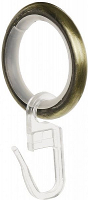 Кольцо с вкладкой и крючком Gardinia Memphis наборной d16 мм античная латунь 