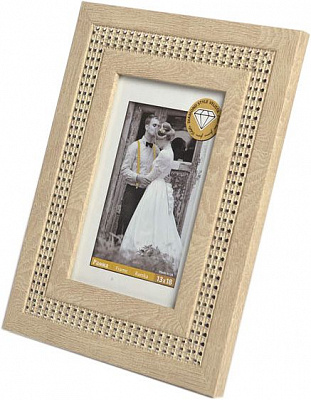 Рамка для фото Velista 44V-5057-6Sv 10x15 см бежевый/серебристый 