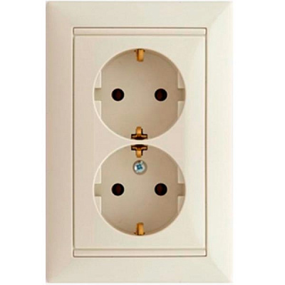 Розетка подвійна із заземленням Legrand Valena 2К+З 16 А без шторок кремовий 774370