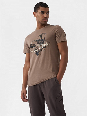 Футболка 4F TSHIRT 4FAW22TTSHM621-82S р.S коричневый