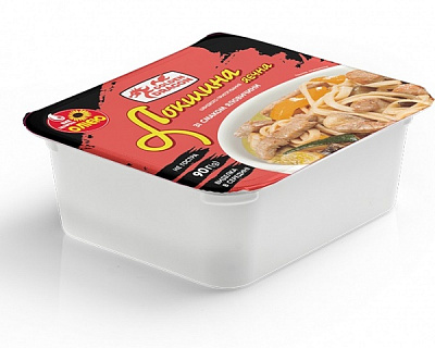 Локшина GOLDEN DRAGON яєчна зі смаком яловичини не гостра лоток 90 г