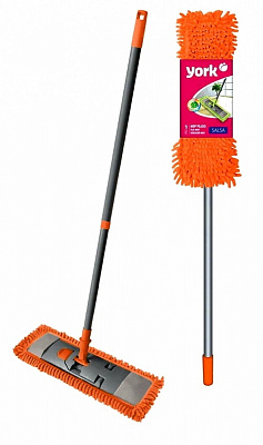 Швабра-полотер для пола York SALSA с телескопической ручкой 78-136 см 43 см оранжевый