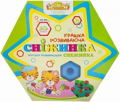 Игрушка развивающая Тигрес Мозаика Снежинка 20 элементов 39182
