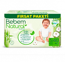 Подгузники BEBEM Natural Junior 5 11-18 кг 40 шт.