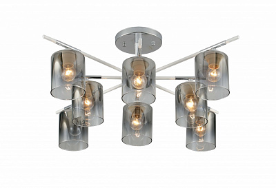 Люстра стельова Sensio Lirra 8x40 Вт E27 хром/білий/димчастий LS-07273/8S-E2740W