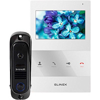 Комплект видеодомофона Slinex SQ-04 белый + панель IM-10 черный