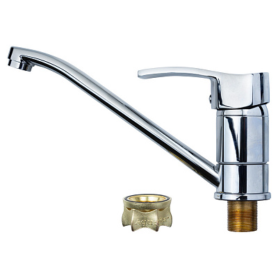 Смеситель для кухни Aquatica MD 40мм гусак прямой 250мм на гайке (9712110)