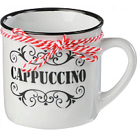 Чашка Cappuccino 360 мл біла з чорним