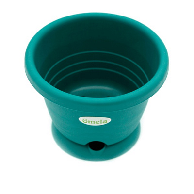 Горшок пластиковый Омела Пастель круглый изумрудный 