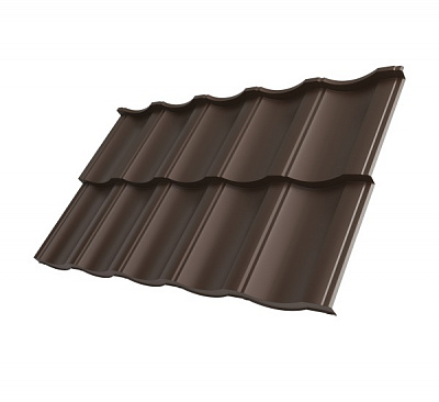 Металлочерепица Tile Модерн 1200x720 мм RAL 8019 коричневая 